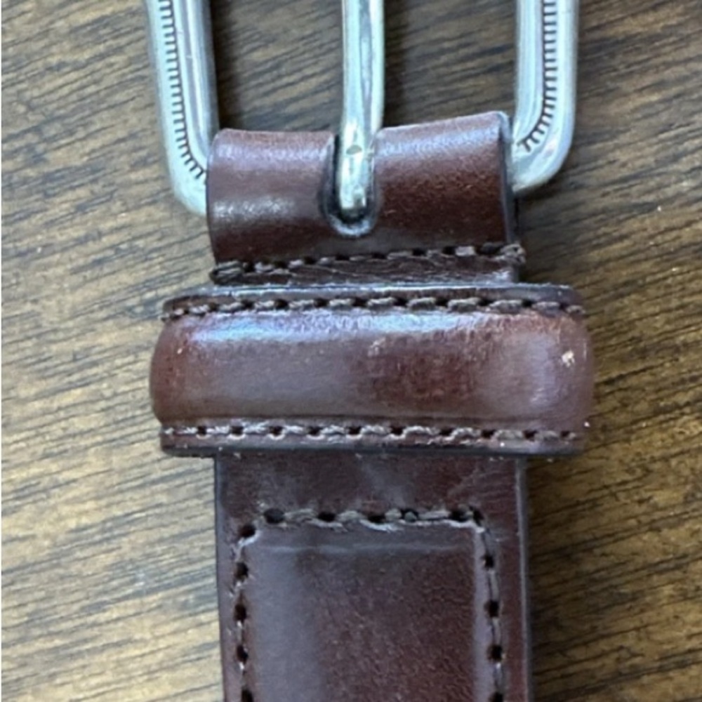 Women's Med Fossil Brown Genuine Leather Braided Concho Belt S beautiful!